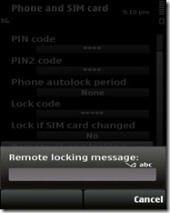 remote locking message