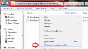 Windows Tricks: Open Command Prompt using Right-Click Menu