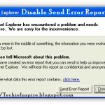 How to Disable Send Error Reporting to Microsoft