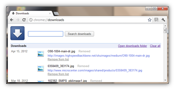 Chrome://downloads