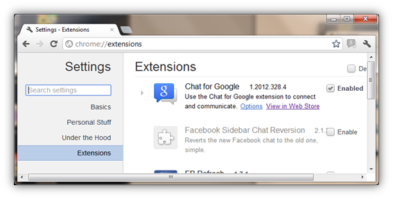 Chrome://extensions