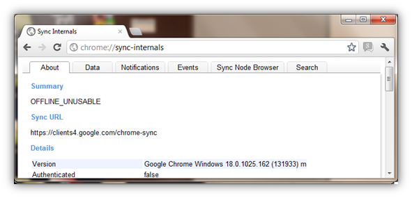 Chrome://sync-internals