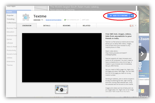 textme on chrome