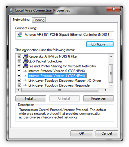 Configuring LAN settings in Windows 7