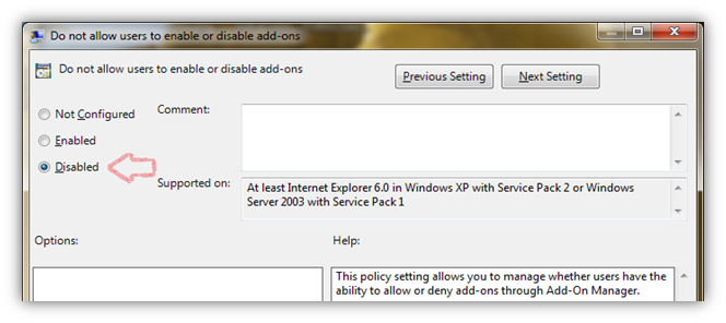 Disable Manage Add-on Restriction Disable Manage Add-on Restriction