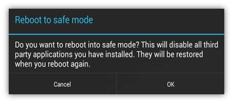 Android Reboot to Safe Mode
